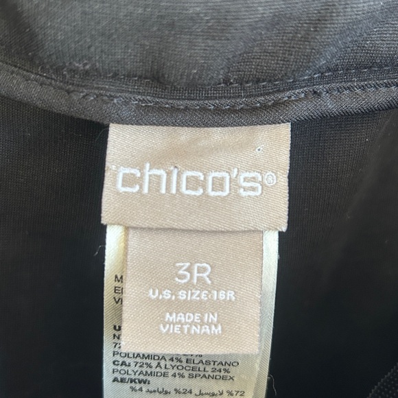 Chico's black pull on style wide leg pants Sz 3R (16-18) - Picture 6 of 6